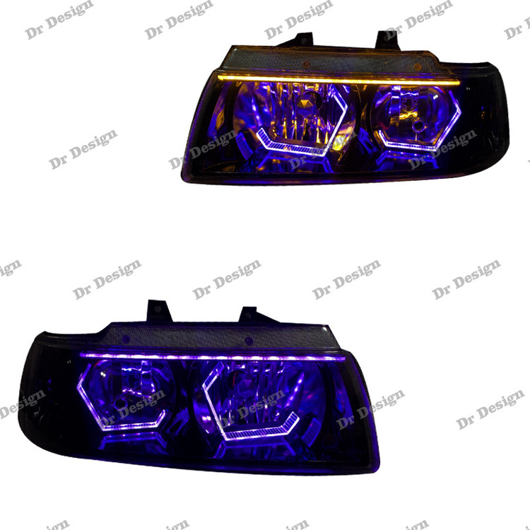 چراغ جلو اسپرت سمند طرح هگزا بنفش