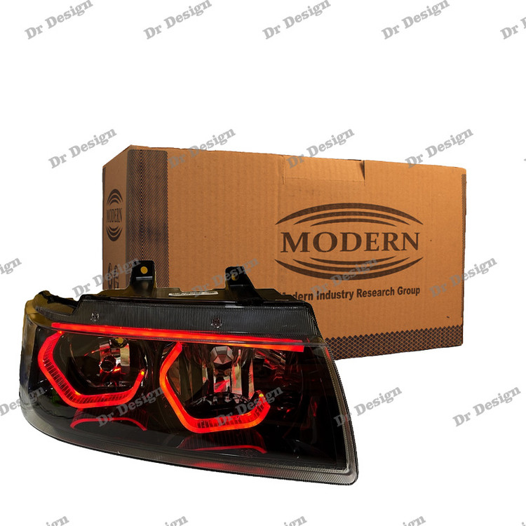 چراغ جلو اسپرت سمند مدرن طرح هگزا قرمز