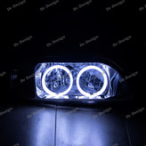 چراغ جلو اسپرت پراید حلقه سه بعدی سفید داخل مشکی