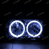 چراغ جلو اسپرت پراید حلقه سه بعدی سفید داخل مشکی