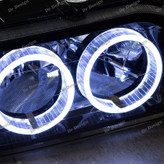 چراغ جلو اسپرت پراید حلقه سه بعدی سفید داخل مشکی