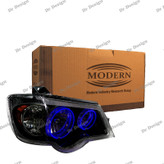 چراغ جلو اسپرت پراید مدرن حلقه سه بعدی آبی داخل مشکی