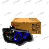 چراغ جلو اسپرت پراید جمع ساز حلقه سه بعدی آبی داخل مشکی