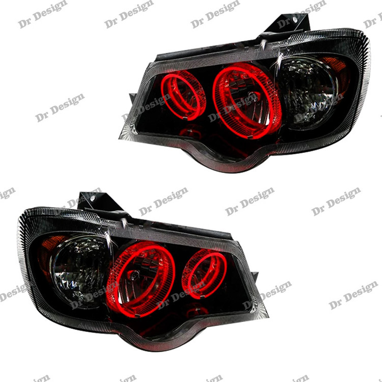 چراغ جلو اسپرت پراید حلقه سه بعدی قرمز داخل مشکی