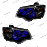 چراغ جلو اسپرت پراید حلقه سه بعدی آبی داخل مشکی