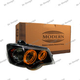 چراغ جلو اسپرت پراید مدرن طرح حلقه سه بعدی انبه ای داخل مشکی