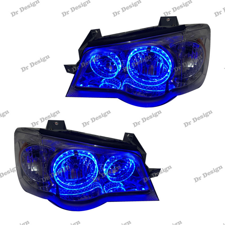 چراغ جلو اسپرت پراید حلقه سه بعدی آبی