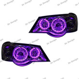 چراغ جلو اسپرت پراید حلقه سه بعدی بنفش