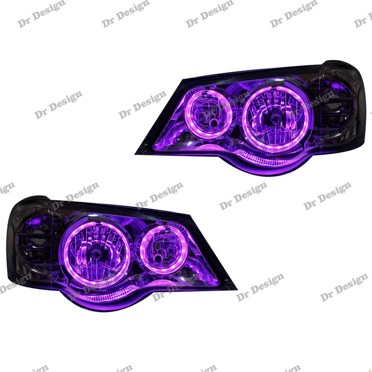 چراغ جلو اسپرت پراید حلقه سه بعدی بنفش