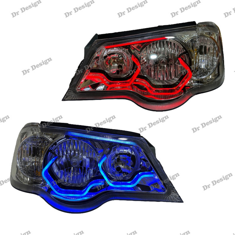 چراغ جلو اسپرت پراید طرح هگزا سه بعدی فولکالر دو حالته