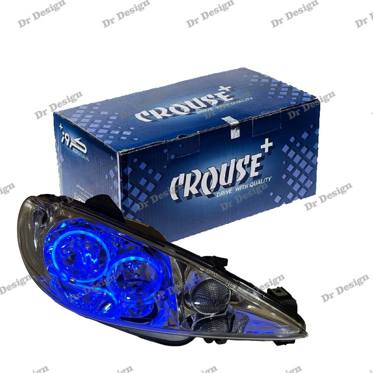 چراغ جلو اسپرت 206 کروز طرح حلقه سه بعدی آبی