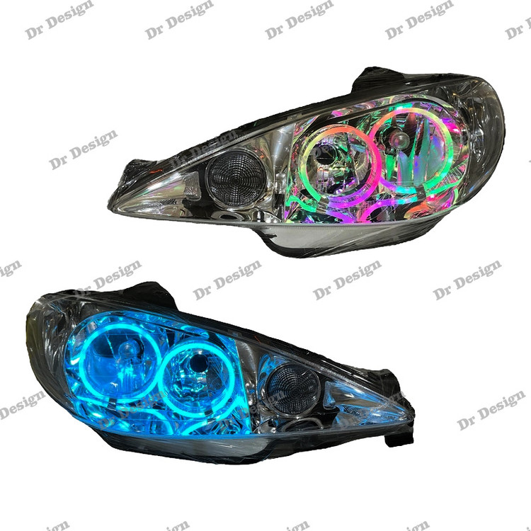 چراغ جلو اسپرت 206 طرح حلقه سه بعدی فولکالر