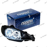 چراغ جلو اسپرت 206 کروز طرح حلقه سه بعدی سفید داخل مشکی