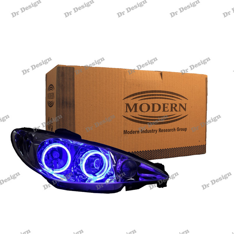 چراغ جلو اسپرت 206 مدرن طرح حلقه سه بعدی بنفش