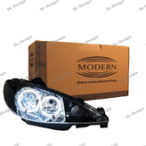 چراغ جلو اسپرت 206 مدرن طرح حلقه سه بعدی سفید داخل مشکی