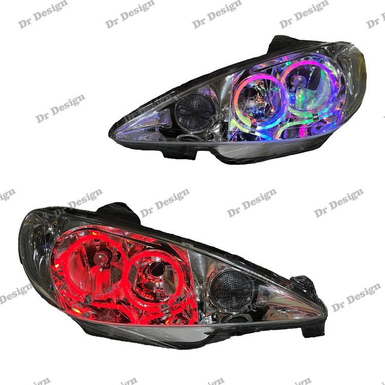 چراغ جلو اسپرت 206 مدرن طرح حلقه سه بعدی فولکالر