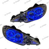 چراغ جلو اسپرت 206 کروز طرح حلقه سه بعدی آبی