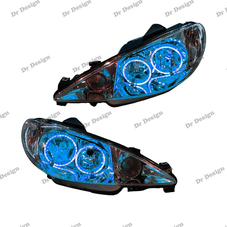 چراغ جلو اسپرت 206 طرح حلقه سه بعدی آیس بلو