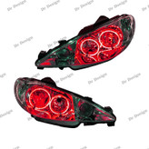 چراغ جلو اسپرت 206 طرح حلقه سه بعدی قرمز