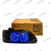 چراغ جلو اسپرت پراید جمع ساز طرح حلقه سه بعدی آبی داخل مشکی