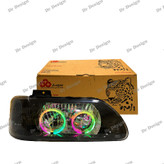 چراغ جلو اسپرت پراید جمع ساز طرح حلقه سه بعدی فولکالر داخل مشکی