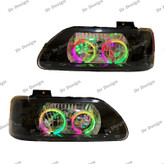 چراغ جلو اسپرت پراید طرح حلقه سه بعدی فولکالر داخل مشکی