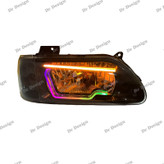 چراغ جلو اسپرت پراید طرح هگزا سه بعدی فولکالر دو حالته داخل مشکی