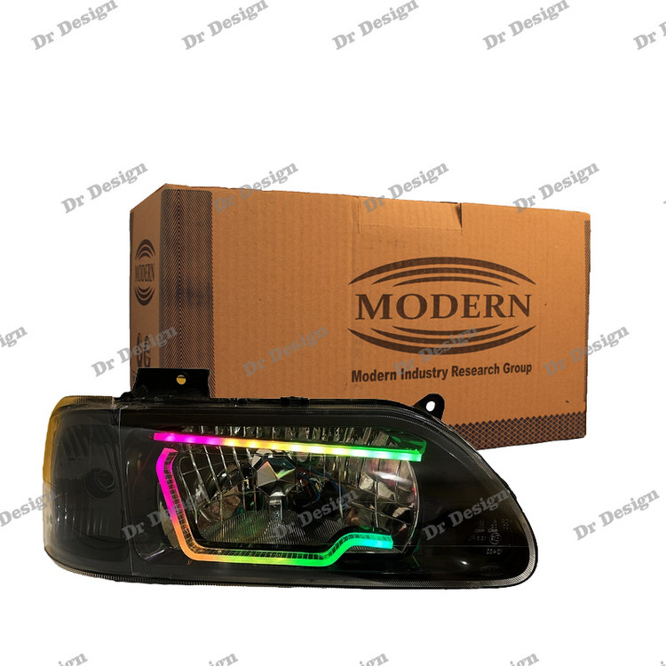 چراغ جلو اسپرت پراید مدرن طرح هگزا سه بعدی فولکالر دو حالته داخل مشکی