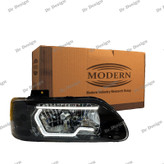 چراغ جلو اسپرت پراید مدرن طرح هگزا سه بعدی سفید دو حالته داخل مشکی