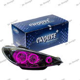 چراغ جلو اسپرت 206 کروز طرح سه حلقه صورتی داخل مشکی