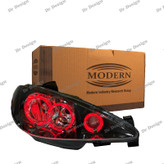 چراغ جلو اسپرت 206 مدرن طرح سه حلقه قرمز داخل مشکی