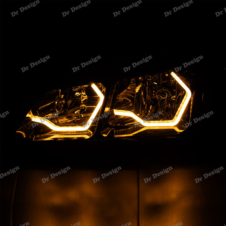 چراغ جلو اسپرت پارس طرح Bmw طلایی داخل مشکی