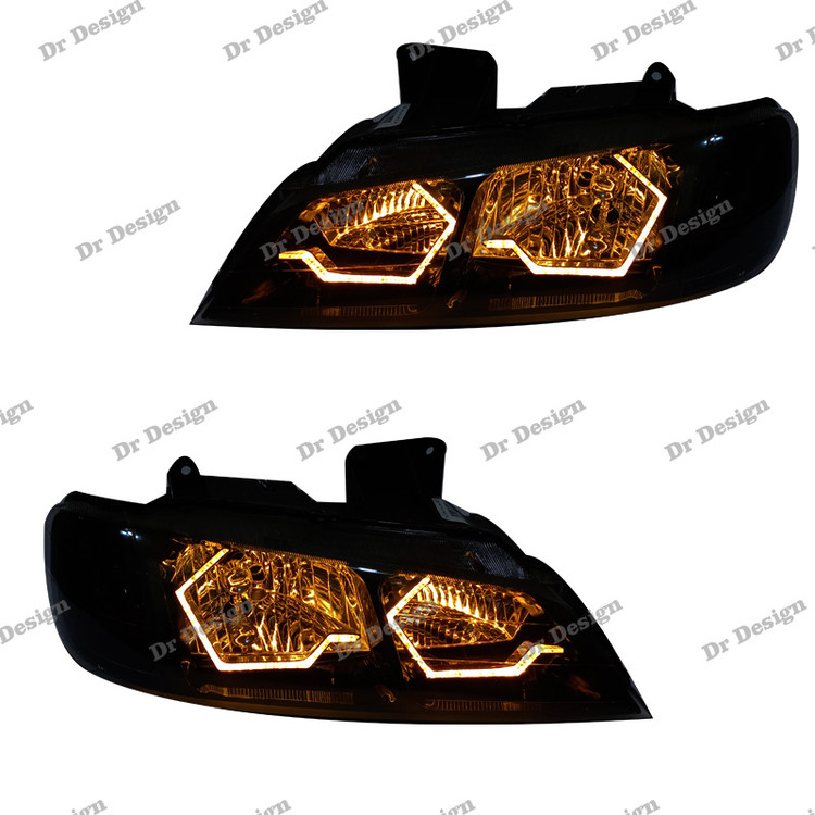 چراغ جلو اسپرت پارس طرح Bmw طلایی داخل مشکی