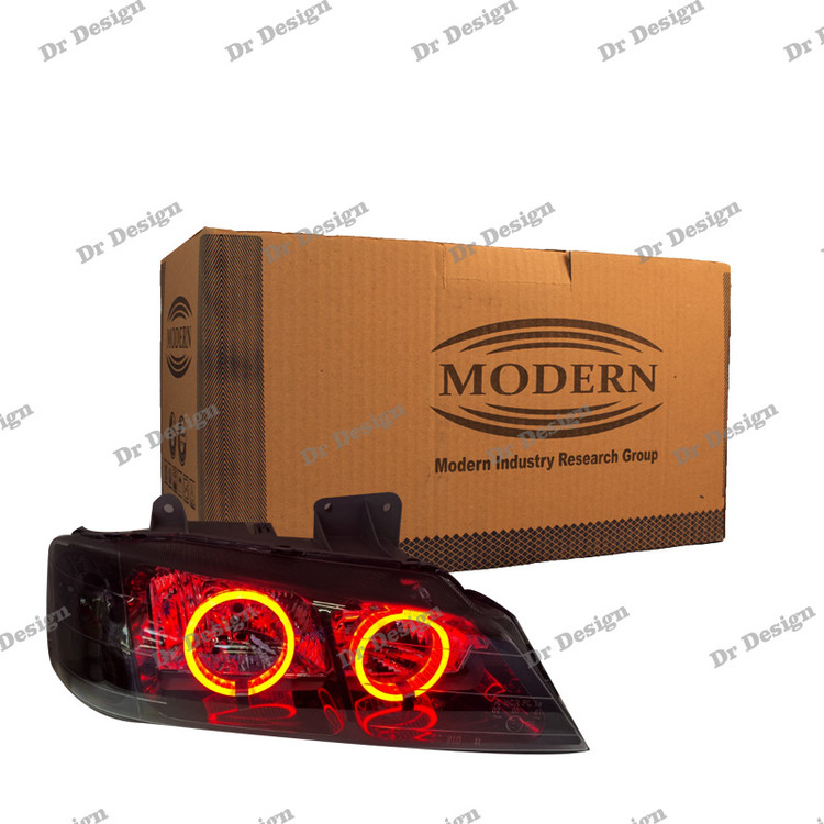 چراغ جلو اسپرت پارس مدرن طرح حلقه سه بعدی قرمز داخل مشکی