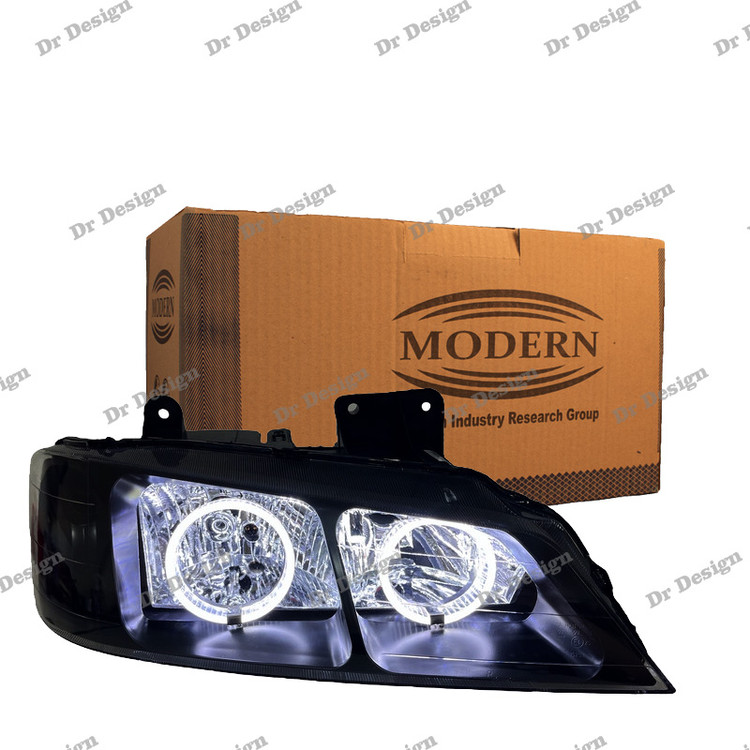 چراغ جلو اسپرت پارس مدرن طرح حلقه سه بعدی سفید داخل مشکی