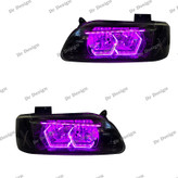 چراغ جلو اسپرت پراید طرح هگزا بنفش داخل مشکی