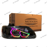 چراغ جلو اسپرت پراید مدرن طرح انگری فولکالر دو حالته داخل مشکی