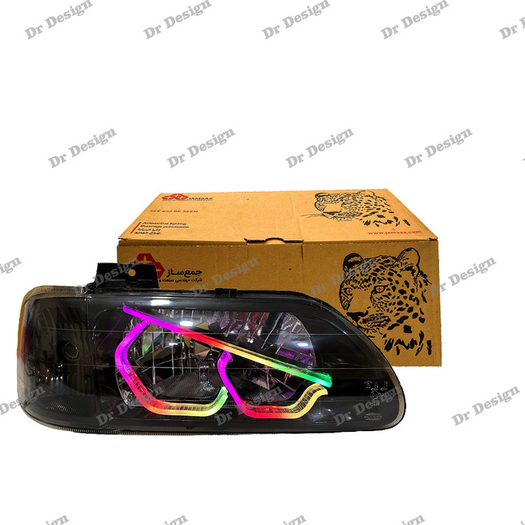 چراغ جلو اسپرت پراید جمع ساز طرح انگری فولکالر دو حالته داخل مشکی