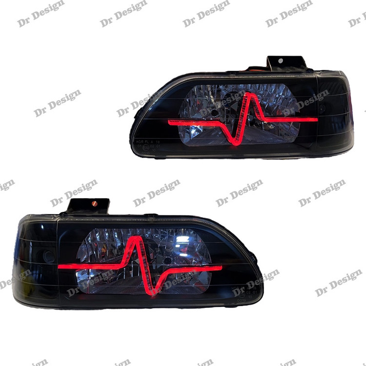 چراغ جلو اسپرت پراید طرح ضربان قرمز