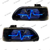 چراغ جلو اسپرت پراید طرح ضربان آبی