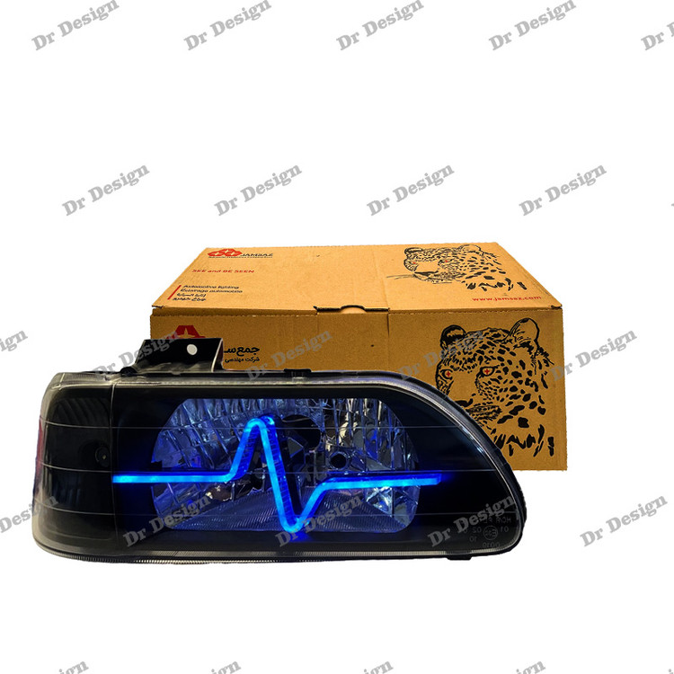 چراغ جلو اسپرت جمع ساز پراید طرح ضربان آبی