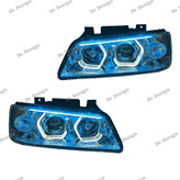 چراغ جلو اسپرت 405 طرح هگزا سه بعدی آبی یخی