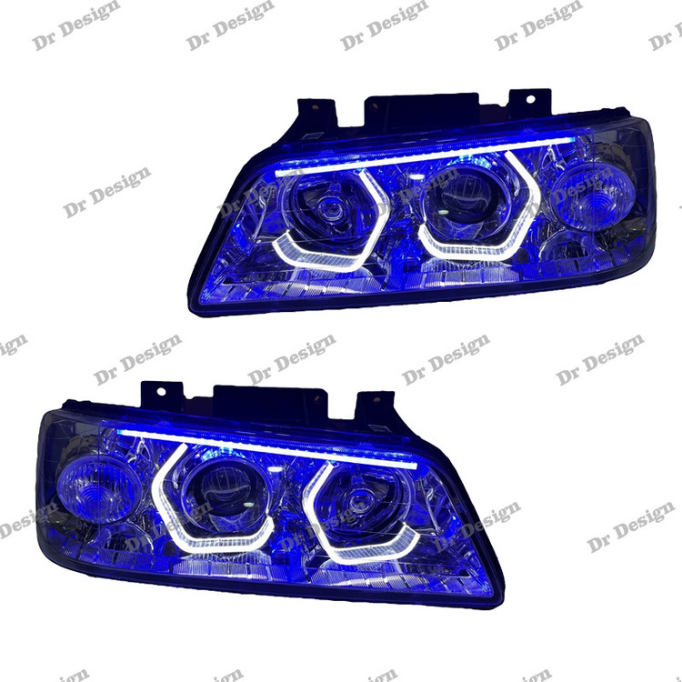 چراغ جلو اسپرت 405 طرح هگزا سه بعدی آبی