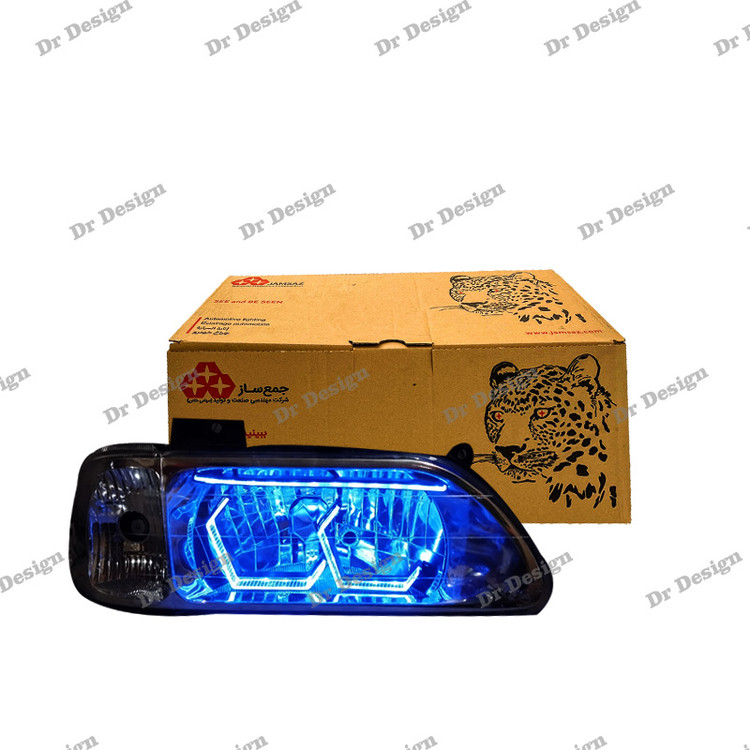 چراغ جلو اسپرت پراید جمع ساز طرح هگزا آبی یخی