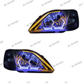 چراغ جلو اسپرت ال نود طرح هگزا سفید یخی