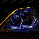 چراغ جلو اسپرت ال نود طرح هگزا سفید یخی