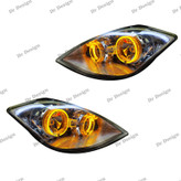 چراغ جلو اسپرت تیبا طرح حلقه گلس سه بعدی انبه ای