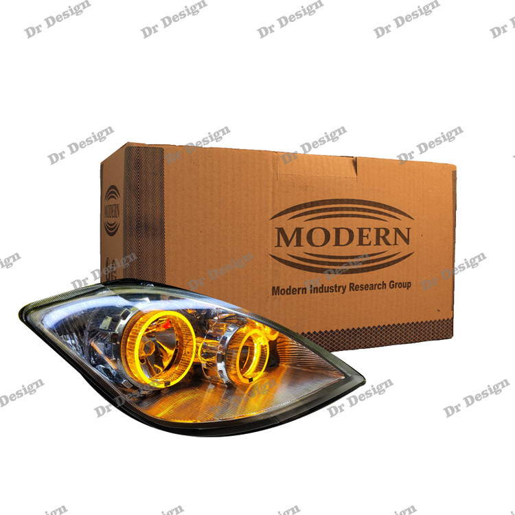 چراغ جلو اسپرت مدرن تیبا طرح حلقه گلس سه بعدی انبه ای