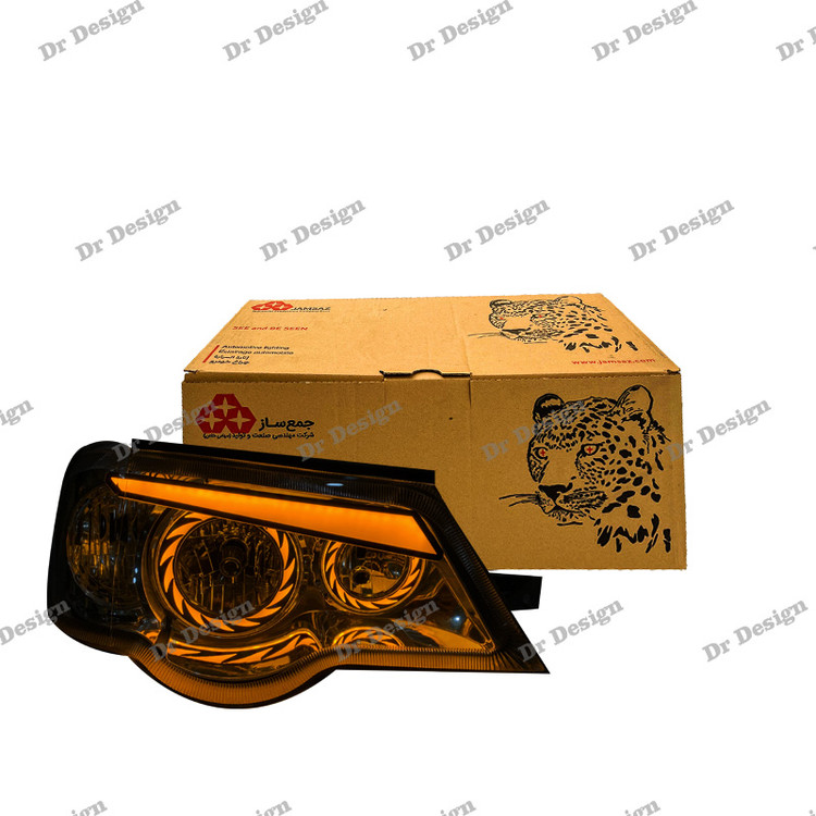 چراغ جلو اسپرت پراید جمع ساز طرح توربو انبه ای