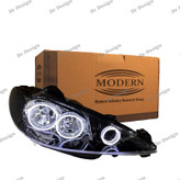 چراغ جلو اسپرت 206 مدرن طرح سه حلقه سفید داخل مشکی